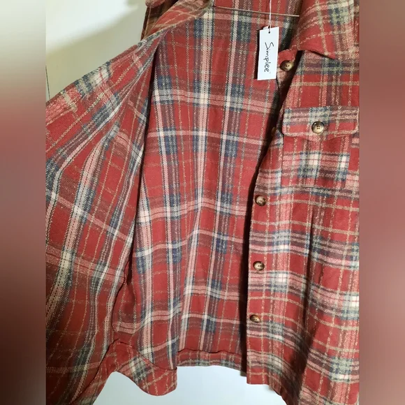 Oversized Button Up Polyester Wool Blend Shacket Coat Size Xl. - Picture 16 of 17